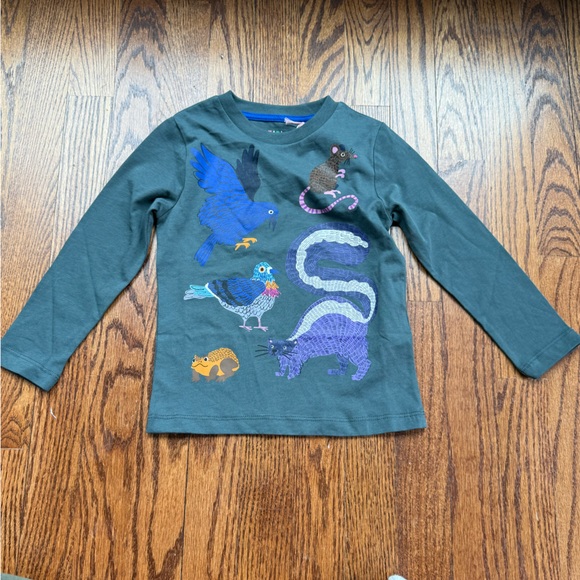 Mini Boden Other - NEW Mini Boden Long Sleeve Printed T-shirt in Smoke Woodland Friends 2-3 Years